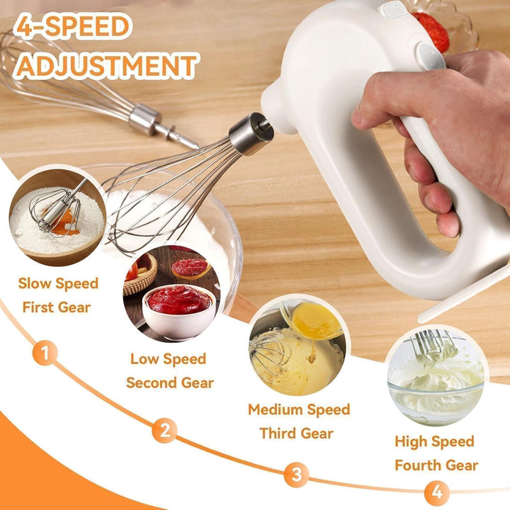 Kabelloser Handmixer Elektrischer Mini-Eierschläger 4-Gang-einstellbarer Mini-Handmixer Elektrischer