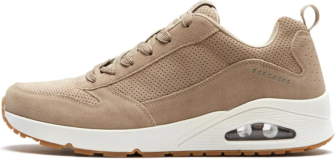 Skechers UNO Stand On Air Herren Turnschuhe 40 EU Taupe Leather Mesh Trim, 40 EU Taupe Leather Mesh