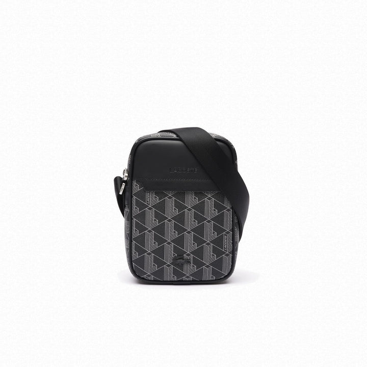 Lacoste Herren Nh4410lx Handtasche, Monogram schwarz grau, Einheitsgrösse, Monogram Schwarz Grau
