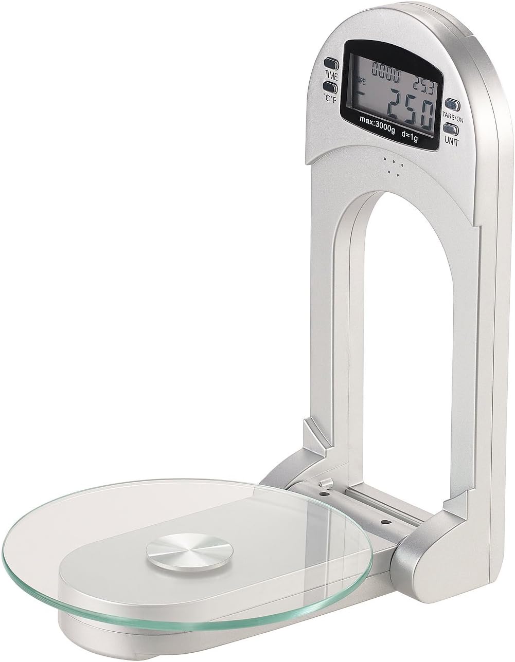 Rosenstein & Söhne Wandwaage: Digitale Küchenwaage zur Wandmontage, klappbar, Timer, 3 kg Tragkraft