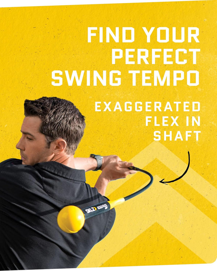 SKLZ Gold Flex, Golf Swing Trainer, Golf Accessories, Golf Training Aids, Flexible Fiberglass, Yello