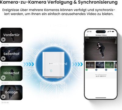 AOSU 2K Überwachungskamera Aussen Solar, Überwachungskamera Solar mit 32G Lokale Aufzeichnung, ohne