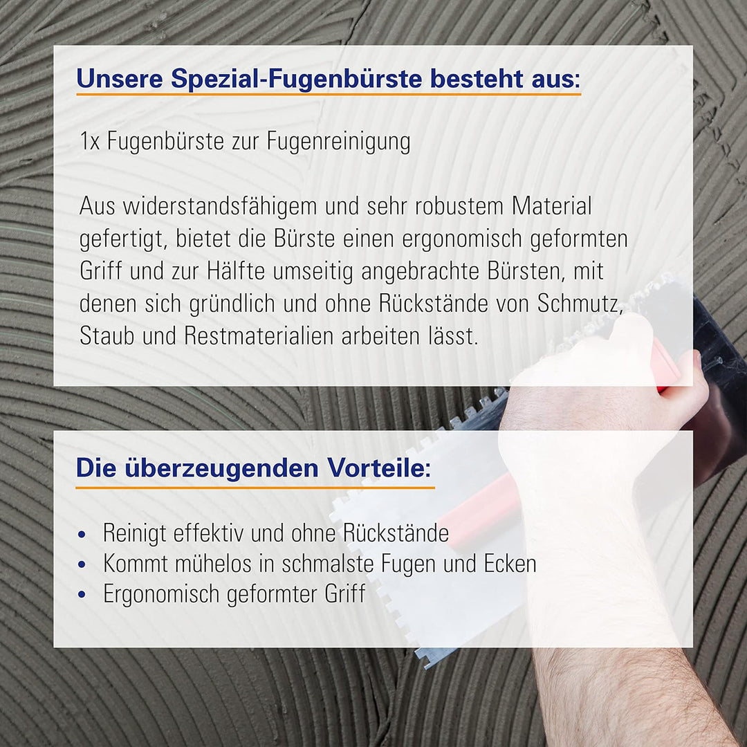 Karl Dahm Fugenbürste I robuste Reinigungsbürste für Fugen mit praktisch geformtem Griff I Fugenrein
