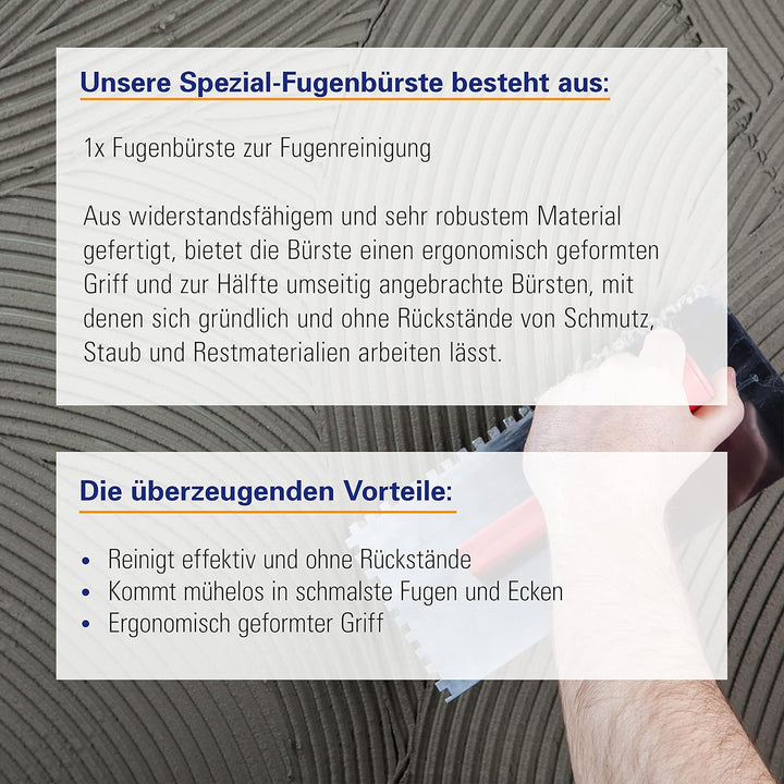 Karl Dahm Fugenbürste I robuste Reinigungsbürste für Fugen mit praktisch geformtem Griff I Fugenrein
