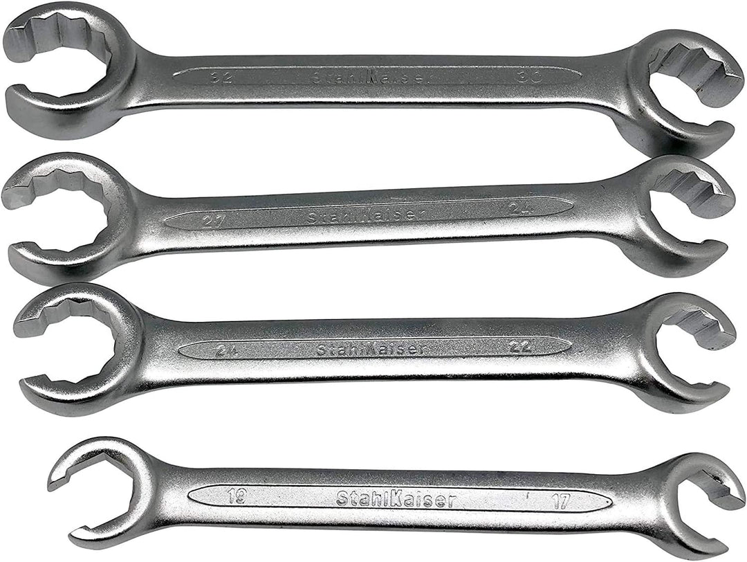 Extra Grosse 4 tlg Set offene Ringschlüssel Hydraulik-Rohr-Leitungsschlüssel Doppel-Ringschlüssel-Sa