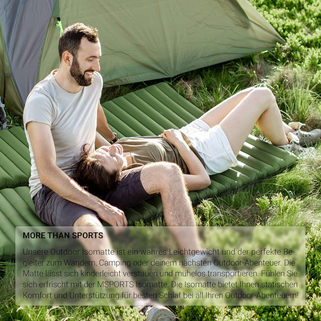 MSPORTS Camping Isomatte Premium, Schlafmatte Ultraleichte Isomatte für Outdoor mit Fusspresse Pumpe
