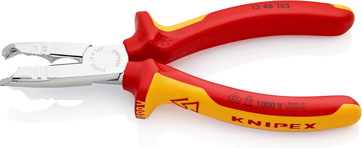Knipex Abmantelungszange verchromt, isoliert mit Mehrkomponenten-Hüllen, VDE-geprüft 165 mm (SB-Kart