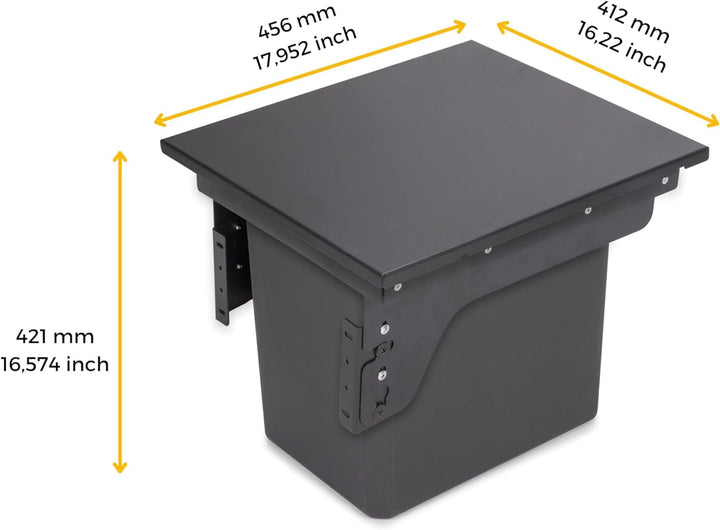 Emuca - Recyclingbehälter für die Küche mit seitlicher Befestigung, 1x35L, Stahl und Kunststoff, Ant