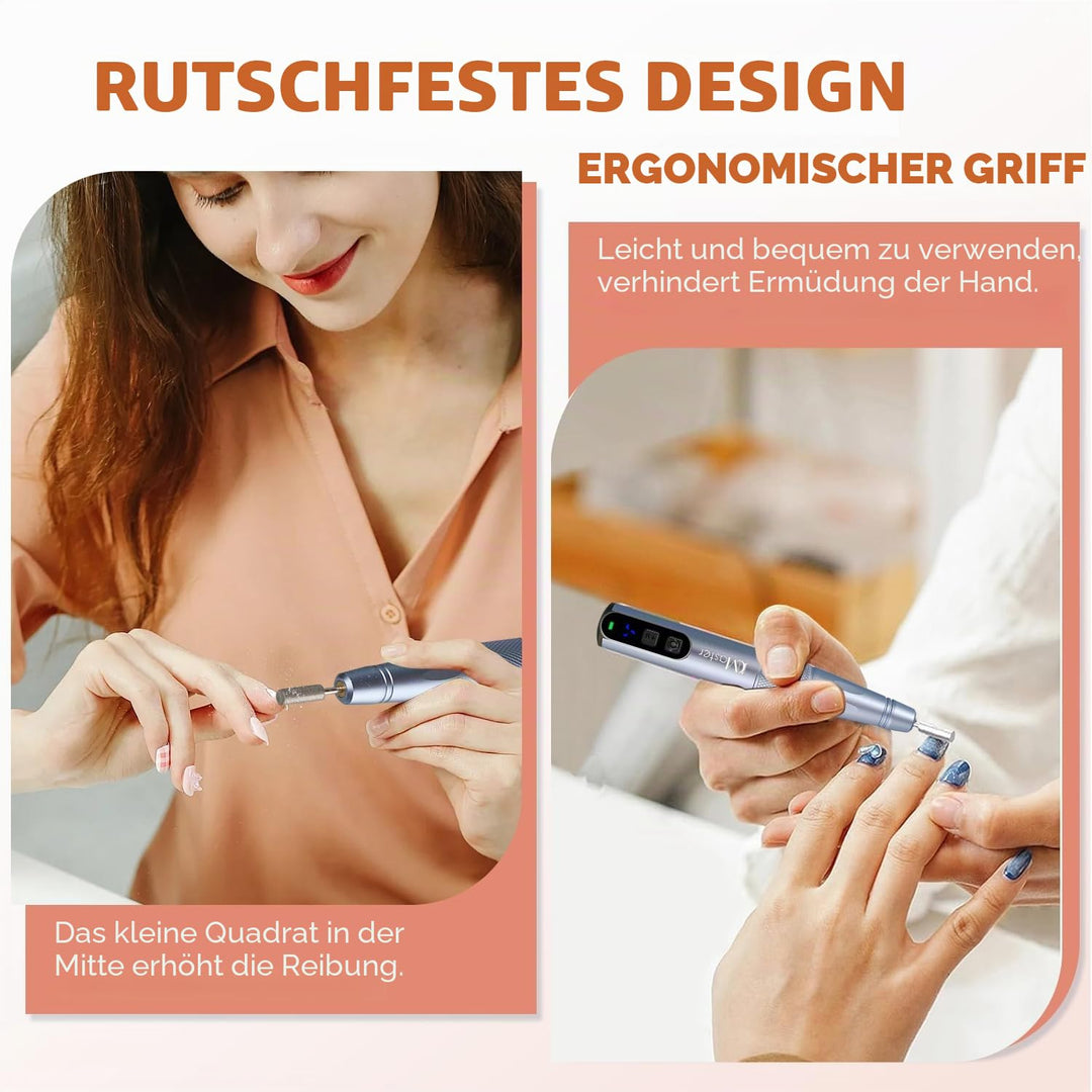 JCMaster Nagelfräser 11 in 1 für Gelnägel Acrylnägel, Kabellose Tragbare Nagelfeile für Anfänger und