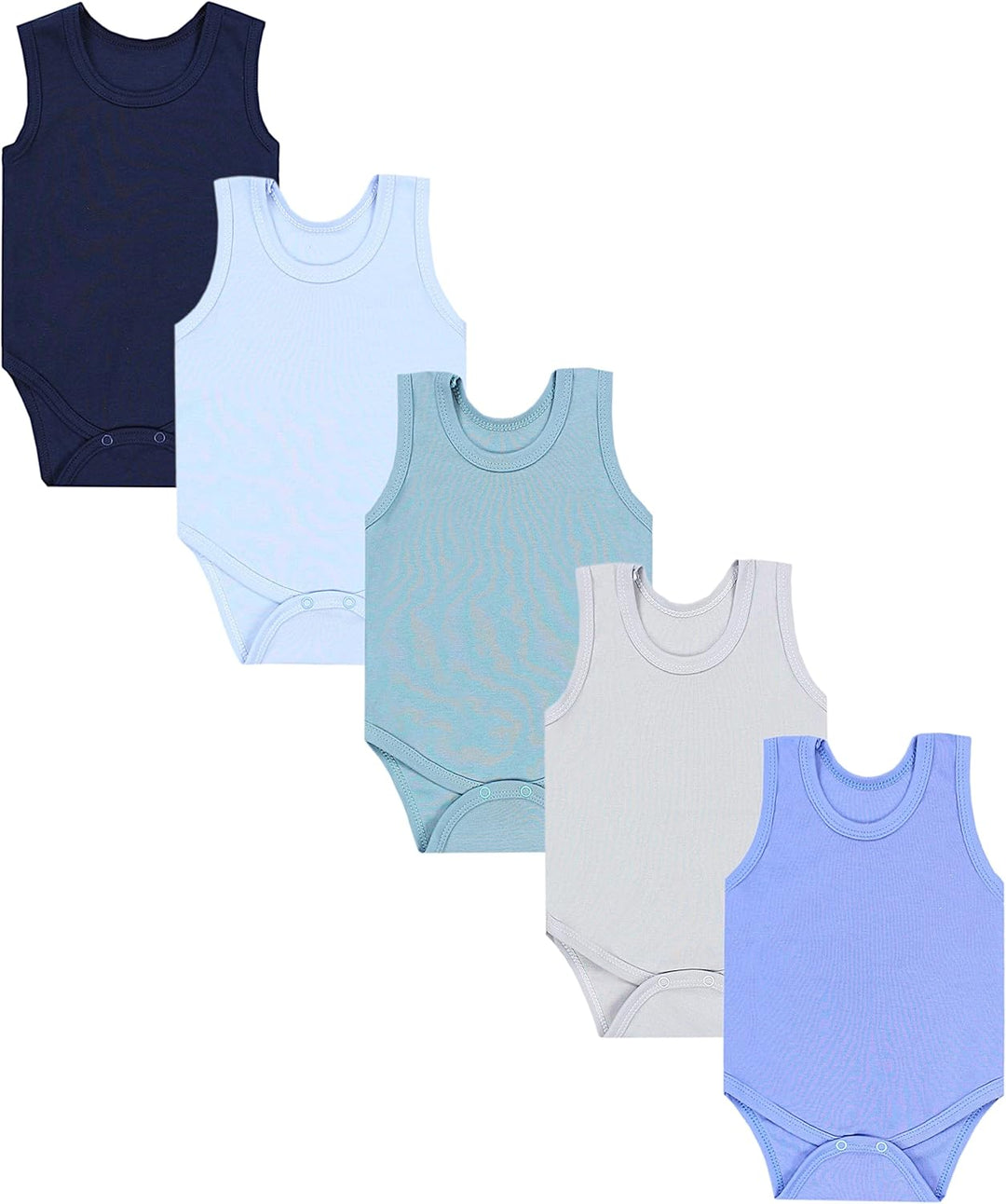 TupTam Baby Jungen Achselbody – Weicher Baby Body im 5er Pack aus Baumwolle, Body Baby Unifarben OEK