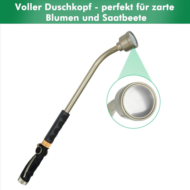 RESTMO Langer Giessstab, 61cm lange Gartenbrause, Sanfte Vollbrause mit Daumen-Durchflussregler, rob