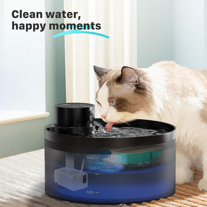 GIOTOHUN Katzenwasserbrunnenfilter: 12 Kohlefilter + 12 Schaumstofffilter – Haustier-Wasserbrunnenfi