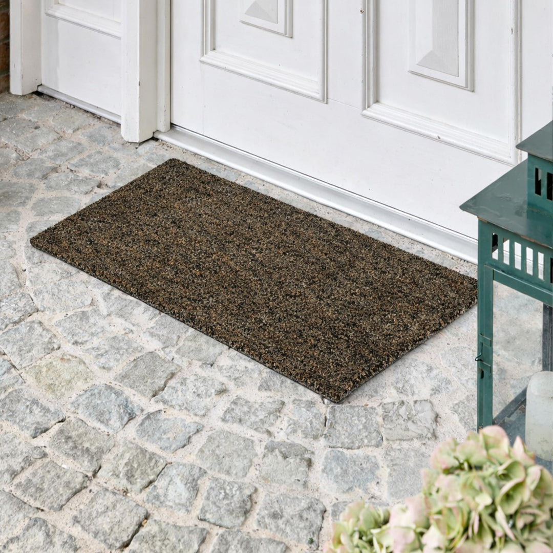Astra Moderne Kokosfussmatte Haustür - Fussmatte Grau 45 x 75 cm (Rechteckig), Grau 45 x 75 cm (Rech