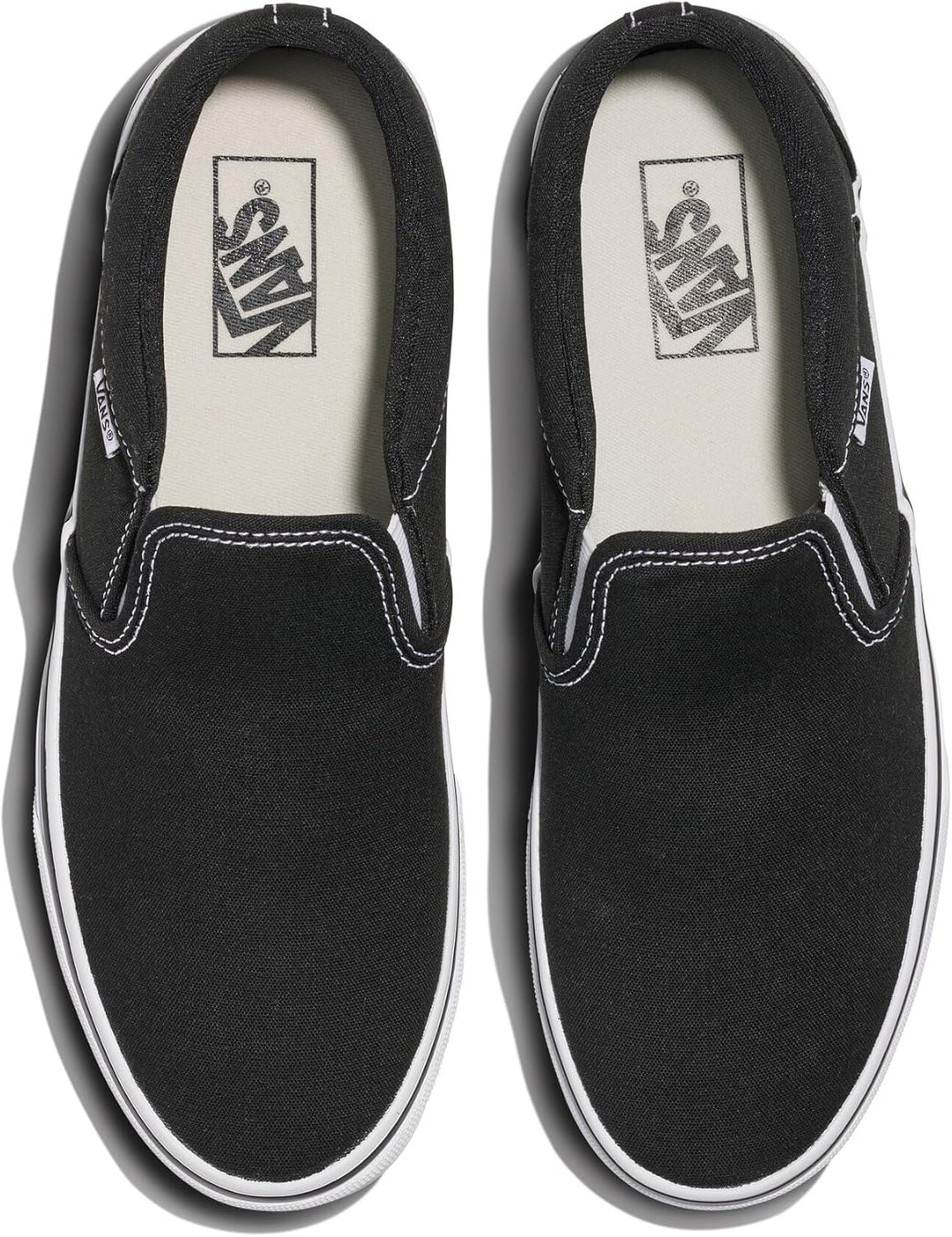 Vans Herren Asher Sneaker 38.5 EU Canvas Black White, 38.5 EU Canvas Black White