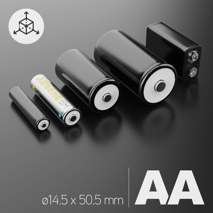 HEITECH AA Akku Mignon 2000 mAh 1,2V NiMH 16 Stück - Wiederaufladbare Batterien mit geringer Selbste