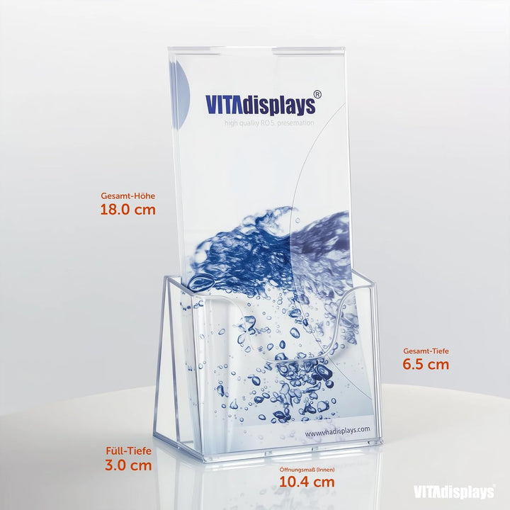 VITAdisplays 10 Stück Tisch-Prospektständer Flyerständer, Prospekthalter von VITAdisplays (transpare
