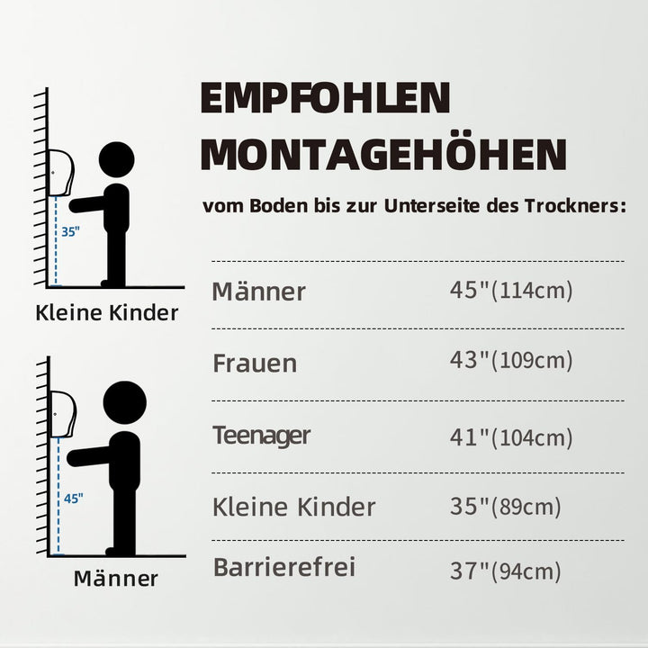 AIKE AK2812 Händetrockner Elektrisch, High-Speed 7 S Trockenzeit, elektrische Trockner geeignet für