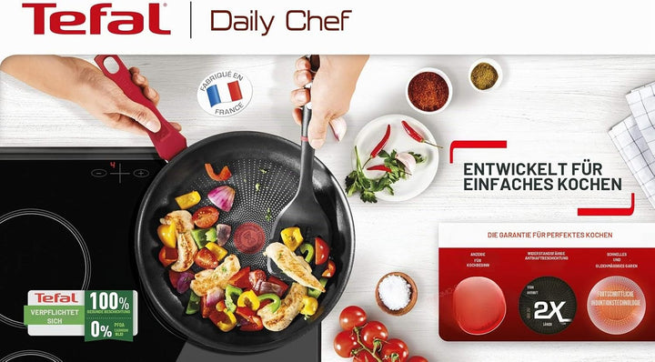 Tefal Daily Chef Bratpfanne, 26 cm, robust, leicht zu reinigen, Antihaftbeschichtung, Thermo-Signal,