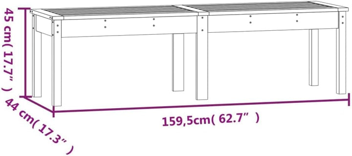 vidaXL Gartenbank, Gartenmöbel Sitzbank 2-Sitzer, Parkbank Lattenrost-Design, Holzbank Bank für Gart