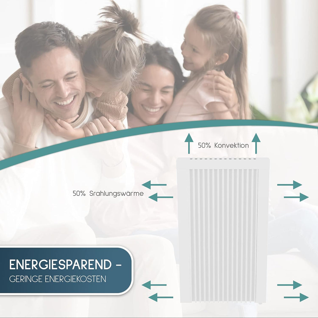 anapont Premium Elektroheizung mit W-Lan Appsteuerung - Elektroheizkörper mit Speicherstein Schamott