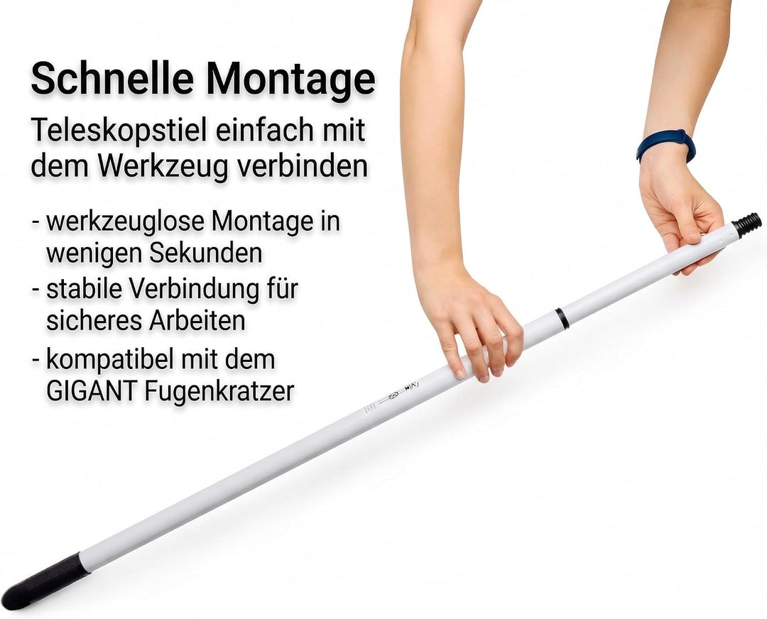 GIGANT Fugenkratzer mit Stiel Fugenreiniger Unkrautkratzer Schneide aus Vollhartmetall verschleissfe