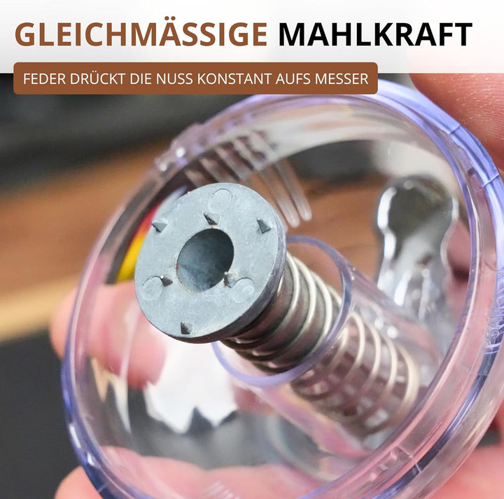 Westmark Muskatmühle, Mit Vorratsfläche, Kunststoff/Rostfreier Edelstahl, Silber/Transparent, 695722