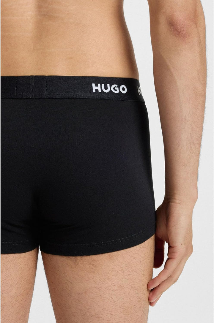 HUGO Herren Trunk Triplet Pack Dreier-Pack eng anliegende Boxershorts aus Stretch-Baumwolle mit kurz