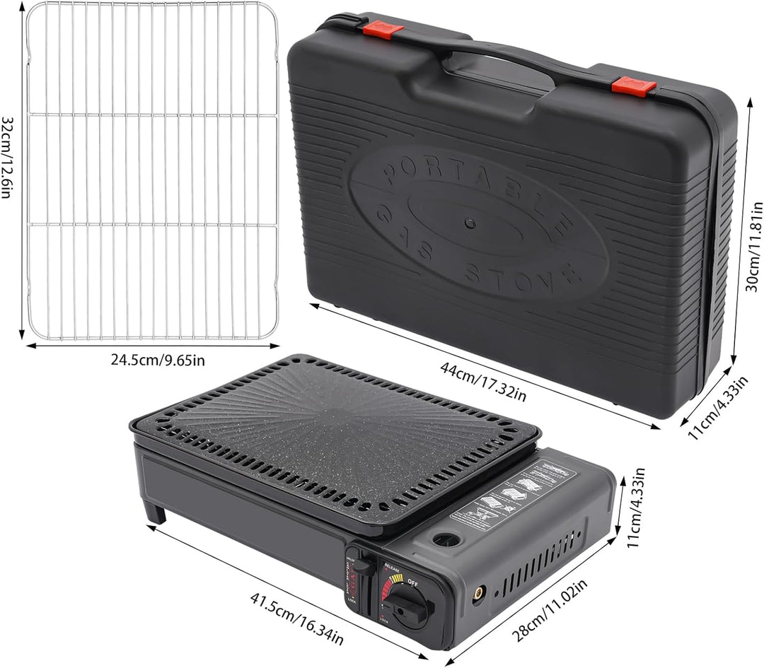 Grillkocher, Tragbarer Camping Grill Gasherd, Tragbarer Butan Gasherd, für Camping, Reisen, Trekking