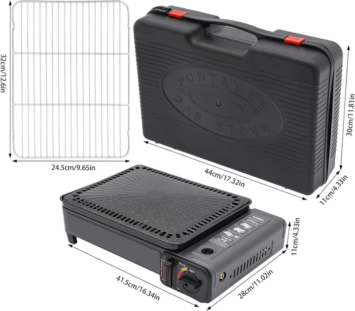 Grillkocher, Tragbarer Camping Grill Gasherd, Tragbarer Butan Gasherd, für Camping, Reisen, Trekking