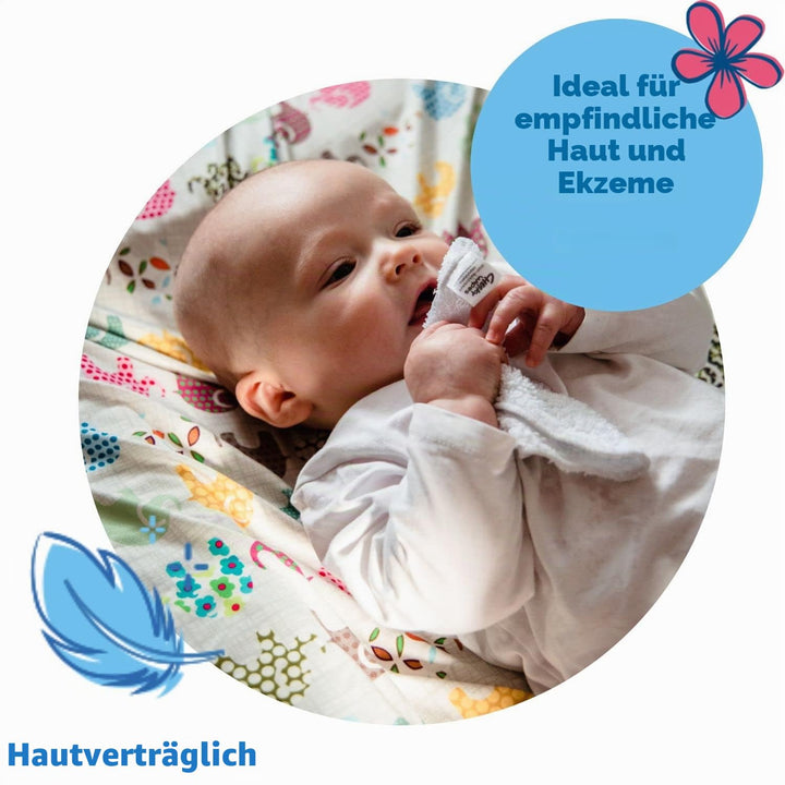 Cheeky Wipes - Babytücher aus Baumwolle, weiss, 25 Stück - 15 x 15 cm