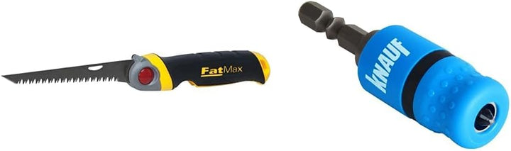 Stanley FatMax Klapp-Stichsäge & Knauf Schraubvorsatz mit Bit-Halter für Akku-Schrauber und Hand-Boh