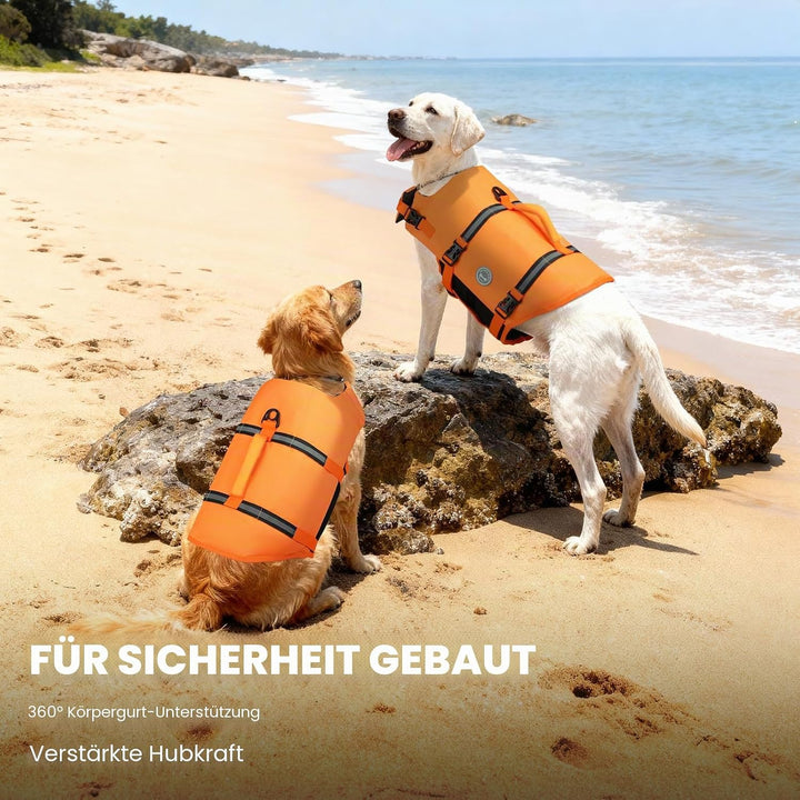 VIVAGLORY Ripstop Hunde Rettungsweste für Kleine Mittel Grosse Hunde Bootfahren, Hund Schwimmweste m