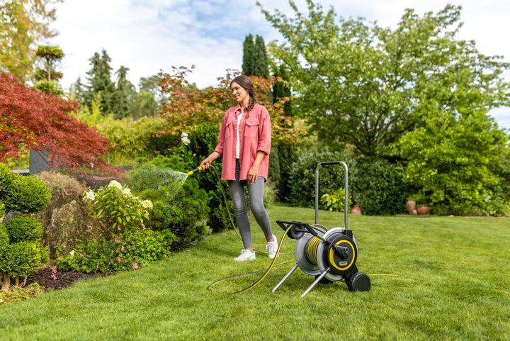 Kärcher Schlauchwagen HT 5 M, kompakt und beweglich mit extra breitem Standfuss, robuste Metallschla