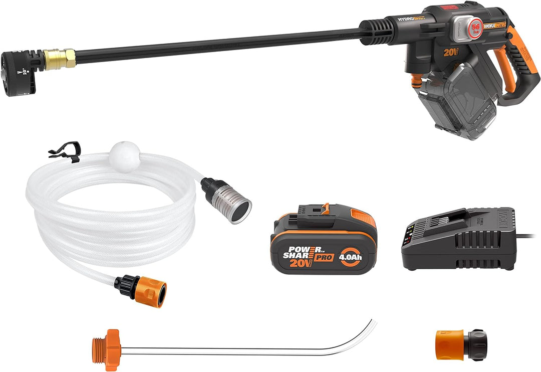 WORX WG633E Hydroshot Akku-Hochdruckreiniger 20V - 56 Bar Max. Druck - multifunktional zur Reinigung