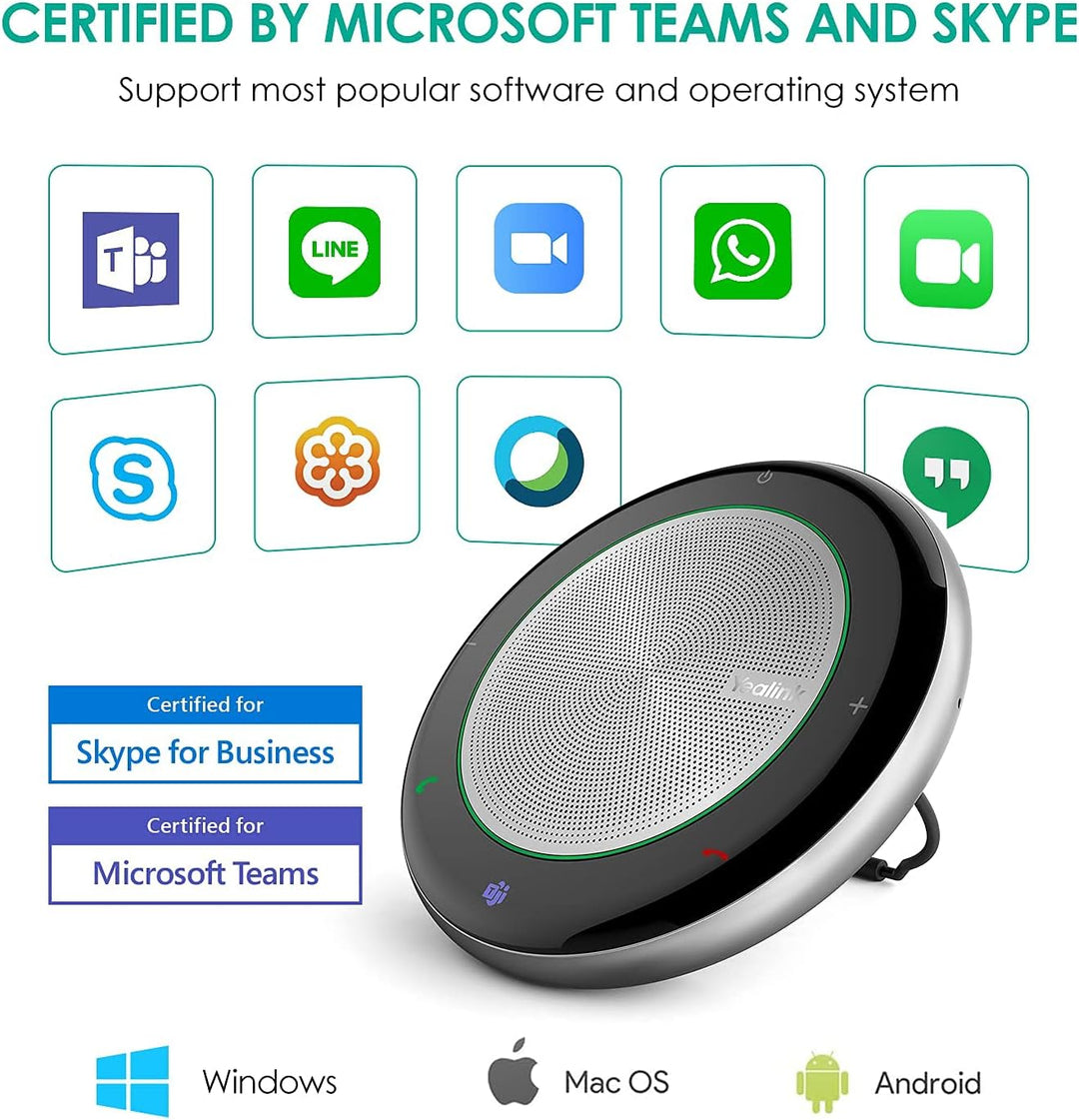 Yealink CP700 Bluetooth KonferenzLautsprecher mit Mikrofon Teams Zertifiziert, tragbare USB-A Konfer