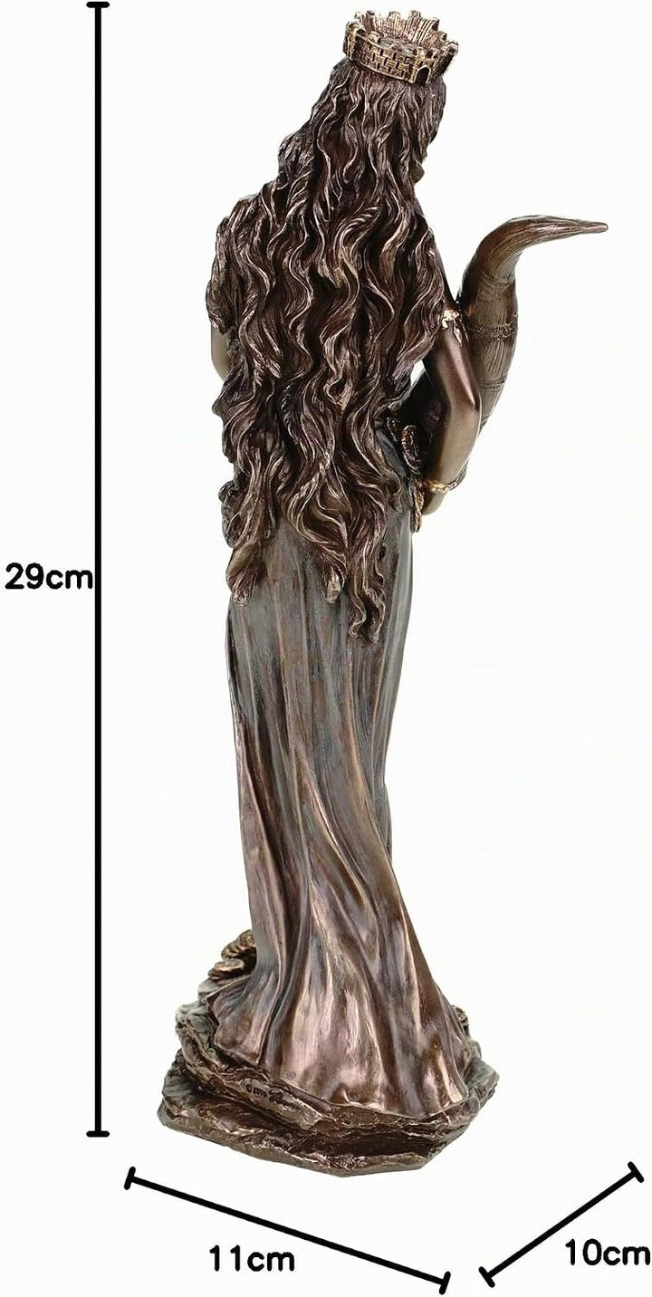 Römische Göttin Fortuna mit Füllhorn bronziert Figur Glück