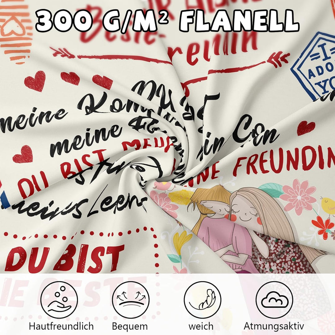 PQCXXA Geschenke für Freundin Kuscheldecke, Flanell Decke Geschenk Ideen Frauen Freundin Geburtstag