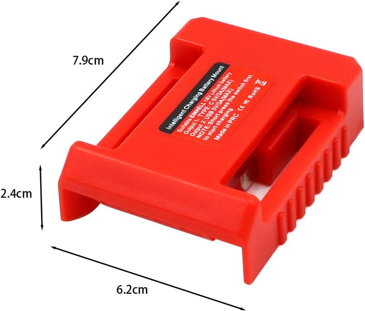 Namvo 2 STK. USB-Akkuadapter für Einhell 18 V Power X-Change Akkusystem mit USB- und Typ-C-Schnellla