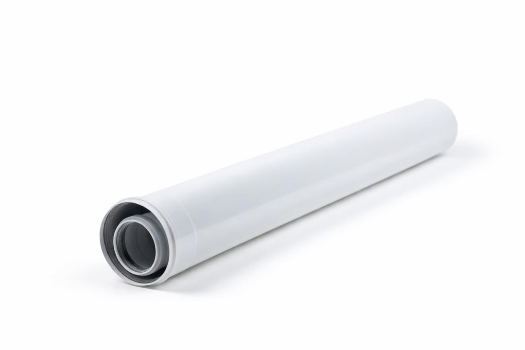 Uzman-Versand, Konzentrische Abgasrohr 1000mm Ø 60/100 mm, Bogen, Winkel, Abgas-Rohr Abgassystem Dop