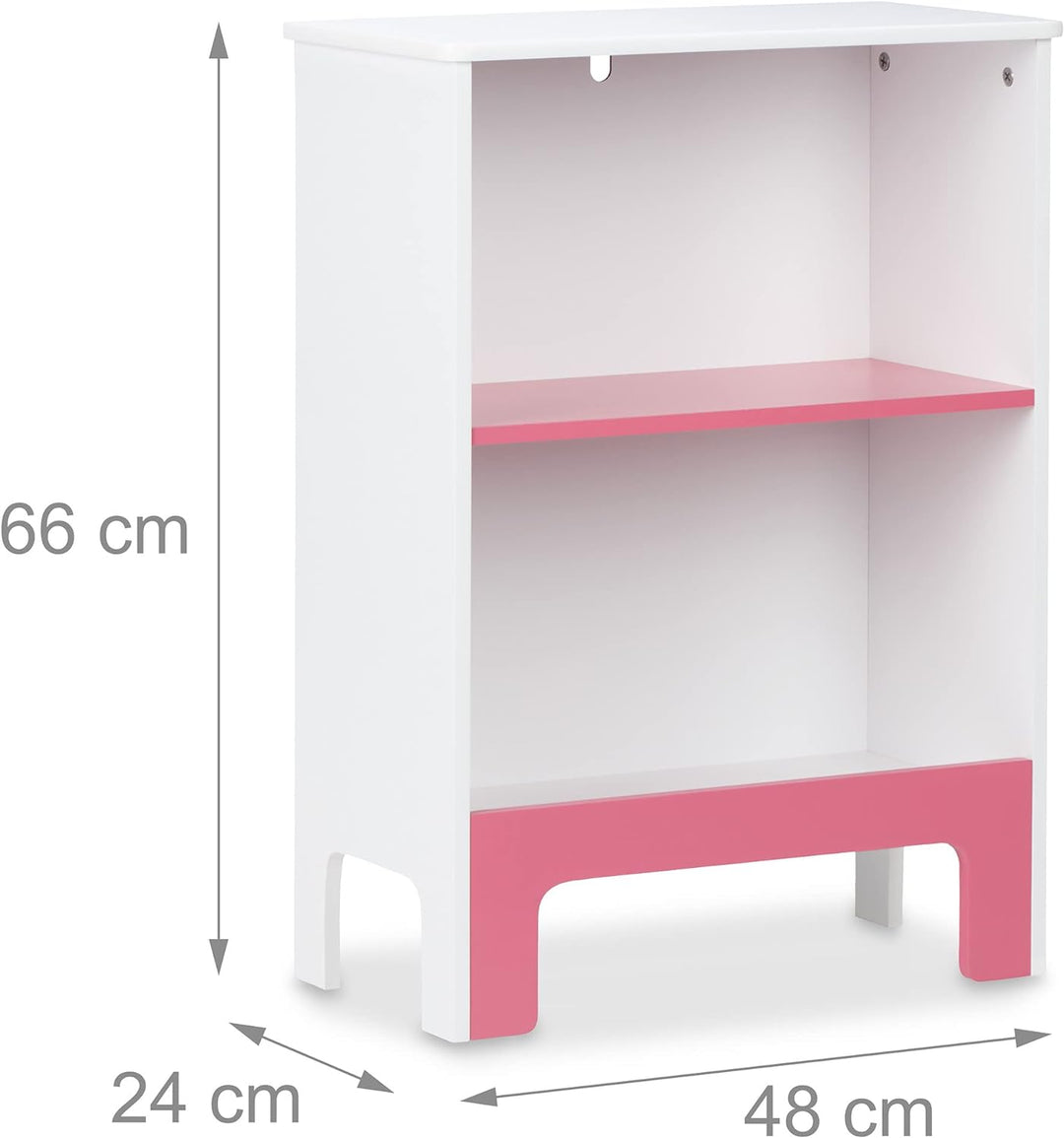 Relaxdays Kinderregal, 2 Fächer, HxBxT: 66x48x24 cm, für Bücher &amp; Spielsachen, Spielzeugregal Kinder