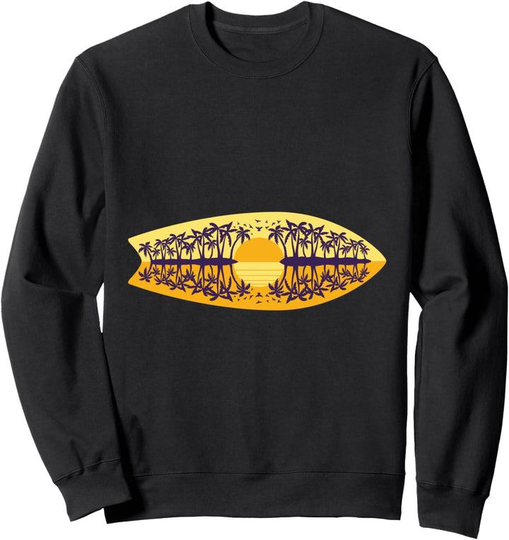 Palmen, die die Form eines Surfbretts widerspiegeln. Sweatshirt