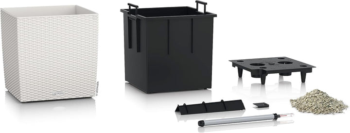 Lechuza Cube Cottage 40 Komplettset lichtgrau Pflanzgefäss mit Erd-Bewässerungs-System 39 x 39 x 40