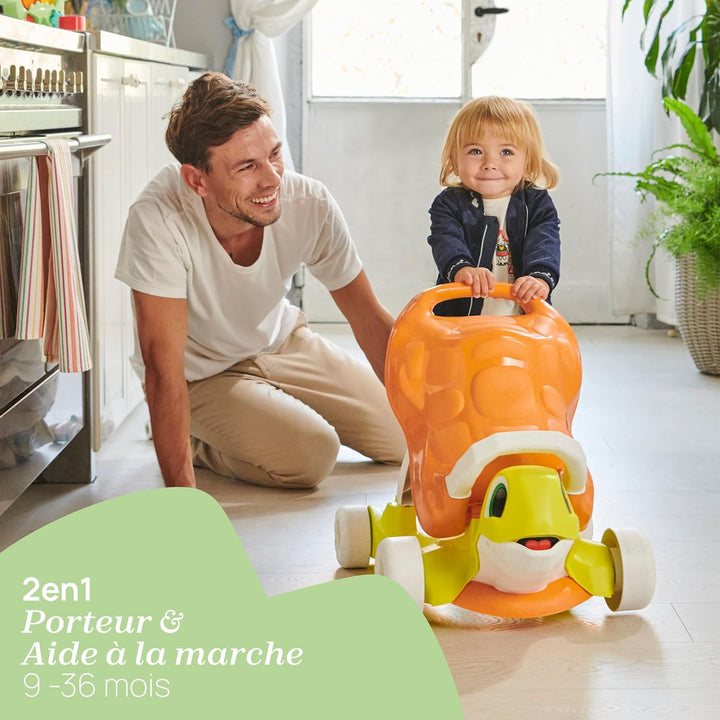 Chicco Walk&Ride Turtle Eco+, Erste Schritte, Walker und Ride 2in1, Sichere und einfache Montage, 80