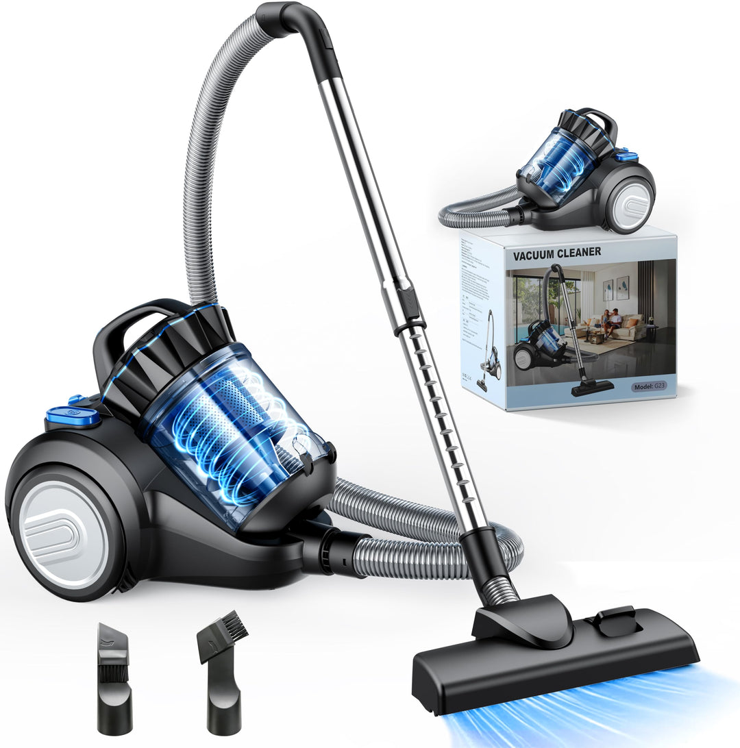 Staubsauger Beutellos 800 W, 60 dB Leise, Zyklon-Technologie, 2,2 L Staubbehälter, 6 m Kabel – für H