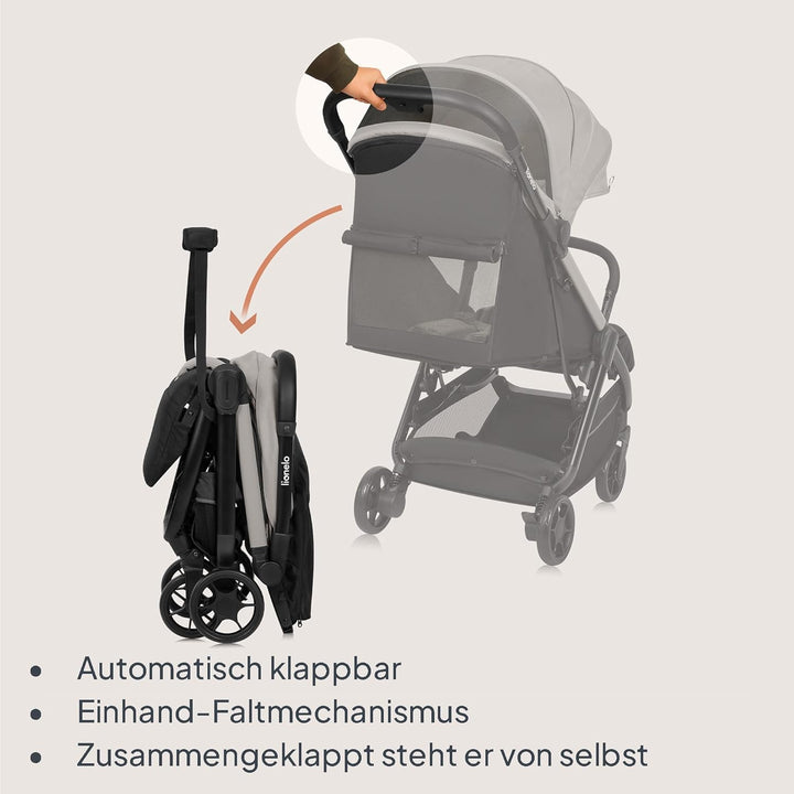 Lionelo Julie Air Buggy bis zu 22 kg von 6 m bis 4 Jahre Für Flugzeug Schwenkräder 360° Federung Ein
