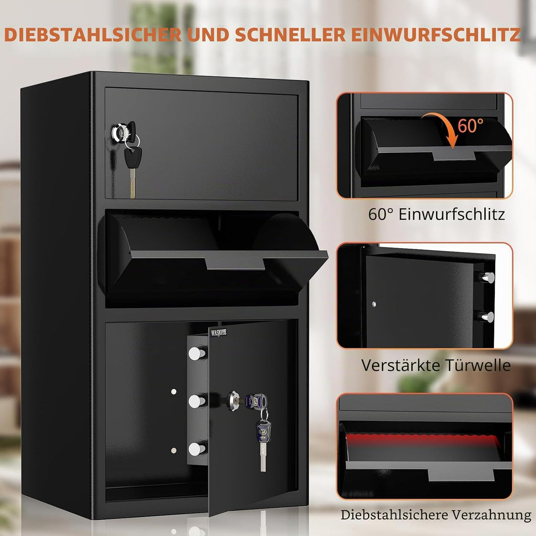100.8L Einwurftresor | Deposittresor | Tresor mit Einwurfschlitz | Briefkasten Safe | Depository Saf