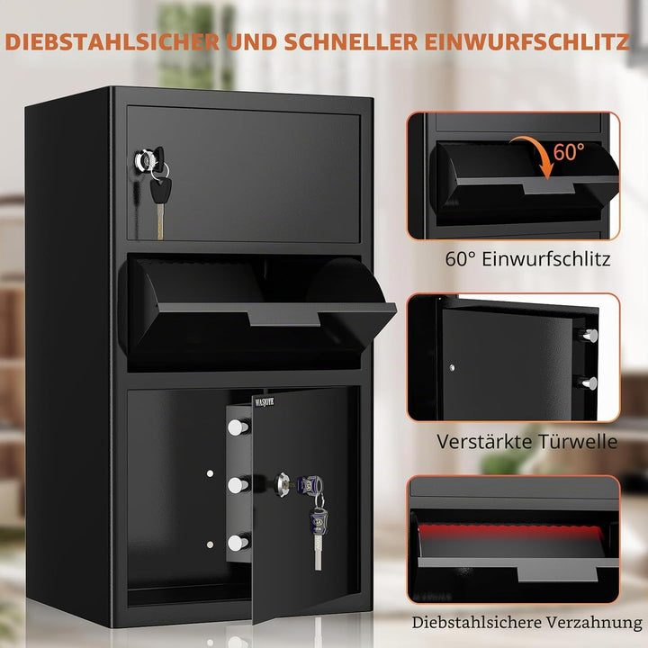 100.8L Einwurftresor | Deposittresor | Tresor mit Einwurfschlitz | Briefkasten Safe | Depository Saf