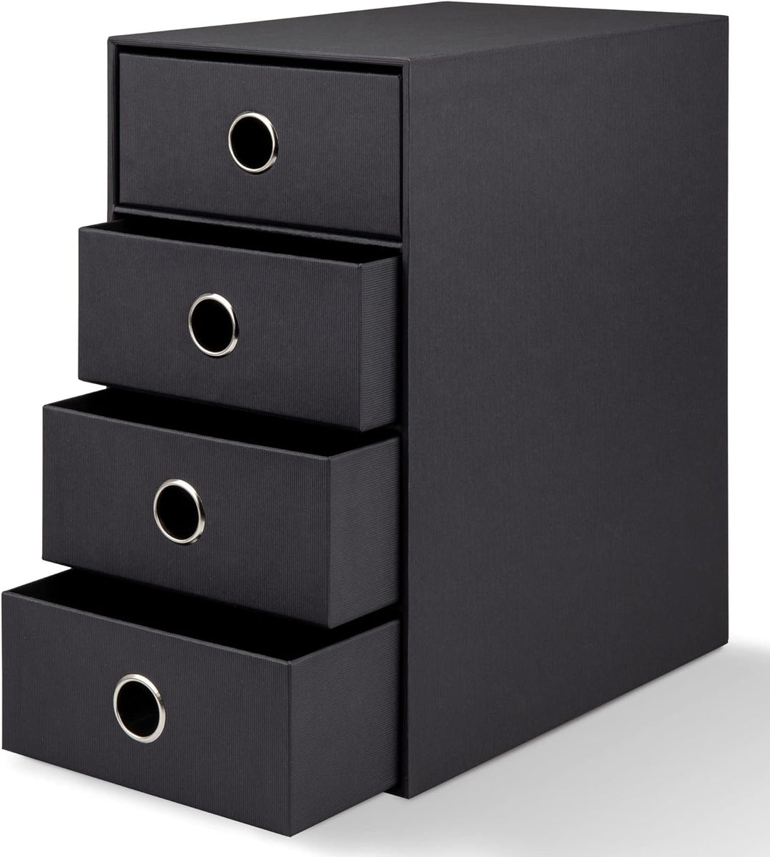 Rössler 1524452704 - S.O.H.O. 4er Schubladenbox für DIN A5, mit Griffloch, Schwarz, 250 x 175 x 320