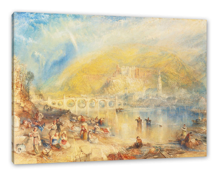Generisch William Turner - HEIDELBERG WITH A RAINBOW als Leinwandbild / Grösse: 120x80 cm / Wandbild