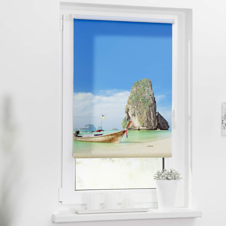 Lichtblick Klemmfix Tageslicht-Rollo mit Motiv, ohne Bohren, Blickdicht, Seitenzugrollo, Made in Ger